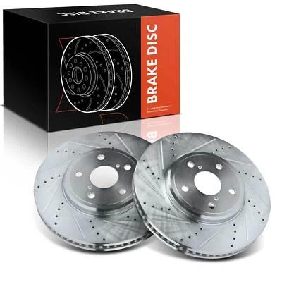 Front Left & Right Side Drilled Brake Rotors for Lexus LS430 2001-2006 451275044 - Image 1 of 4