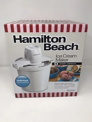 Nueva Hamilton Beach Auto Eléctrica Helado Congelado Yogurtera 4 cuartos Foto 1 de 4