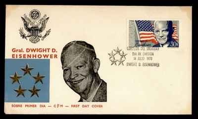 DR WHO 1970 URUGUAY FDC HEISENHOWER CACHÉ M45721 Foto 1 de 2