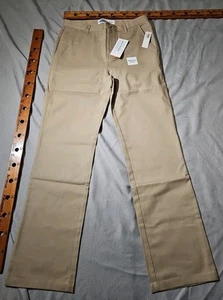 Nwt Old Navy Pants Youth Boys 16 Beige Straight Built in Flex Chino Uniform  - Picture 1 of 14