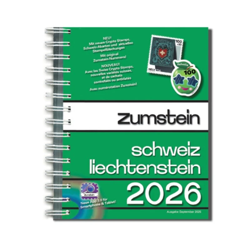 Catalogue Zumstein timbres de Suisse Liechtenstein 2026 - Version spirale. - Photo 1/1