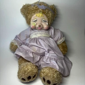 Crying Bear Handmade Abby Sweet Circus Plush with Clay Molded Sculpted Face - Bild 1 von 11