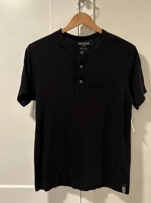 Camiseta Todd Snyder Manga Corta No Slub Henley Negra Premium Hecha en EE. UU. Para Hombre XS Foto 1 de 4