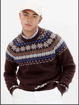 GAP men's fair isle sweater sz M thick holiday preppy - Image 1 of 4