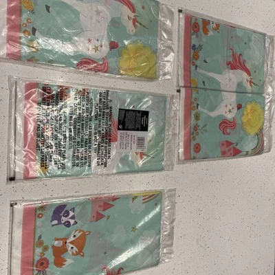 Lot Of 5 Magical Unicorn Animal Kid Birthday Party Decoration Plastic Tablecover - Image 1 of 4