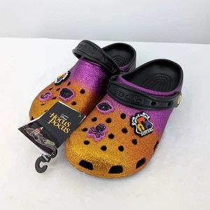 NWT Crocs x Disney Hocus Pocus Clogs Glitter Ombre Purple/Orange Witchy Spooky - Picture 1 of 9