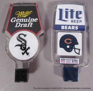 LOT 2 BEER TAP TAPS CHICAGO BEARS Football & CHICAGO WHITE SOX Baseball - Picture 1 of 4
