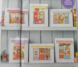 Solo gráfico de punto de cruz - divertidas tarjetas de Navidad temáticas de temporada frente a tienda - Imagen 1 de 1