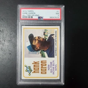 1974 TOPPS ALL TIME HR KING #1 HANK AARON PSA 7 - Picture 1 of 2
