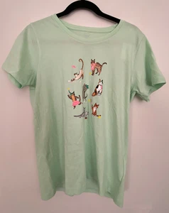 J. Crew Sammler Sportlicher Katzenliebhaber Geschenk Damen Gr. M Baumwolle T-Shirt - Bild 1 von 13