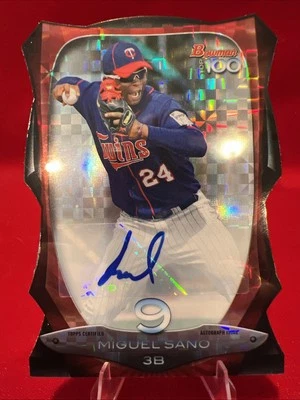2013 Bowman Chrome MIGUEL SANO Scouts Top 100 X-Fractor Die-Cut AUTO #18/24 - Image 1 of 2