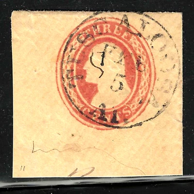 Tuscaloosa Untyped 3 Cent Washington Postal Stationary Corner 1850-60's US 81B13 - Image 1 of 2