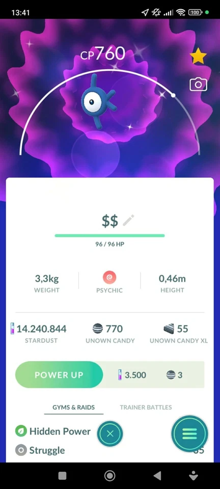 Pokémon G0 - Shiny  Unown K - Image 1 of 1