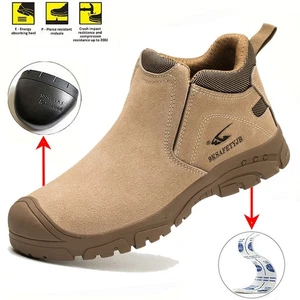 Slip On High Top Shoes Safety Shoes Mens Indestructible Steel Toe Work Boots - Picture 1 of 28