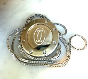 Cartier Santos zweifarbige Münze Halskette Anhänger + Etui - Bild 1 von 10