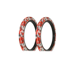 ALTALINE Bicycle TIRES 20" x 2.35" RED CAMO Sem-Slick Tread (2) TIRES BMX BIKE - Picture 1 of 1