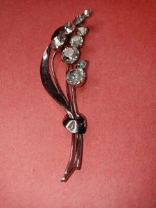 Staret Signed Pin Brooch 1940's RHINESTONE /Austrian Crystals Floral huge 4"  - Picture 1 of 12