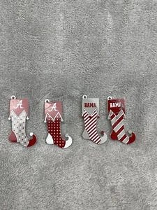 BAMA STOCKINGS University of Alabama, Crimson Tide Christmas Ornaments - Picture 1 of 7