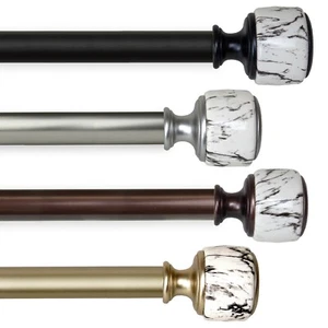 Janesse 1" Curtain Rod Adjustable Drapery Rod 28-240" (5 sizes, 4 colors) - Picture 1 of 5