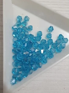 60 turquoise blue sew on stich on BICONE 4mm BEAD GEM CRYSTAL jewellery - Picture 1 of 1
