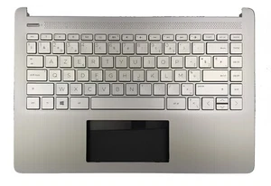 HP 14-DQ 14S-DQ 14S-FQ SERIES LAPTOP PALMREST BELGIJSKA KLAWIATURA SREBRNA L88206-A41 - Zdjęcie 1 z 2