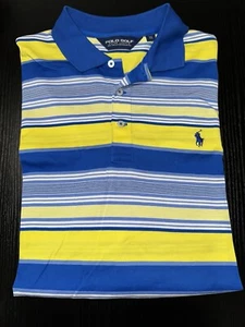 Polo Golf Ralph Lauren Polo Shirt Men Blue XL Short Sleeve Striped Pima Cotton - Picture 1 of 2