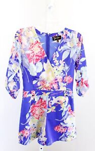 Yumi Kim Anthropologie Revolve Blue Liz Floral Print Romper Size XS Playsuit