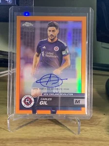 2023 Topps Chrome MLS Carles Gil Orange Refractor Auto Autograph #03/25 - Picture 1 of 2