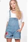 Boohoo Amelie Floral Embroidery Denim Dungaree Shorts UK 12 RRP £25 LN022 MM 05