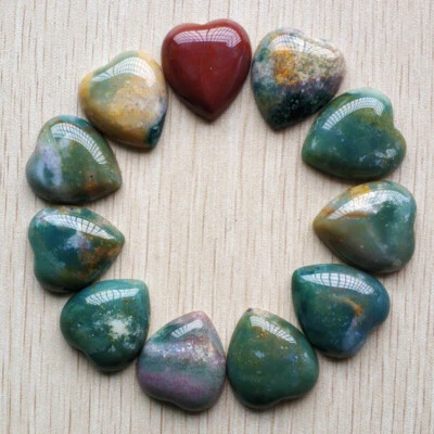 Wholesale 10pcs/lot  Natural india agate heart Cab CABOCHON Stone Beads 25mm - Image 1 of 3