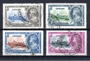 Ceylan 1935 Argent Jubilé Ensemble Sg 379-82 Fu Cds - Imagen 1 de 1