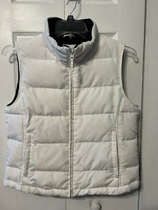 ATHLETIC WORKS Women's Full Zip White Fleece Lined Puffer Vest  Size Medium 8-10