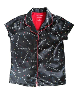 Girls FRIENDS The TV Series Collared Silk Button Down Pajama Top Size 8 (A4) - Picture 1 of 2