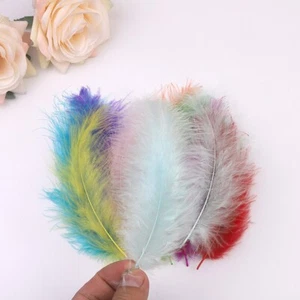 100pcs Colored Fluffy Marabou Plumas Wedding Party Handicraft Accessories - Picture 1 of 20