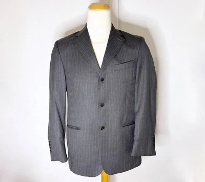 Zanetti Mateo Charcoal Gray Pinstripe Three Button Suit Jacket Size 48R - Image 1 of 4