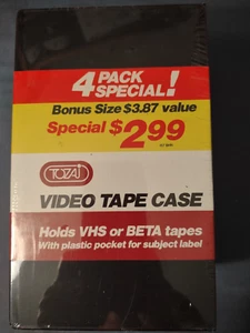 Tozau VHS & Beta Storage Cases 4 Pack Video VCR  Sealed New - Picture 1 of 1