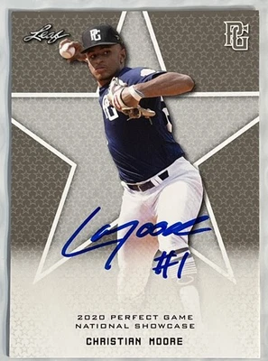 Signed 2020 Leaf Perfect Game National Showcase Christian Moore Auto Signed - Image 1 of 3