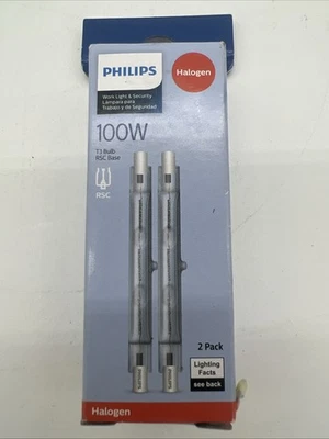 New Philips 2-Pack Work Lights & Security 100Watt T3 RSC Light Bulbs FreeS&H - Image 1 of 2