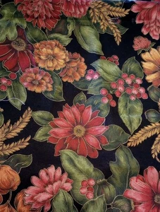 29" x 44" Fall Floral & Berries -Cranston Print Works -Cotton Fabric - Picture 1 of 3