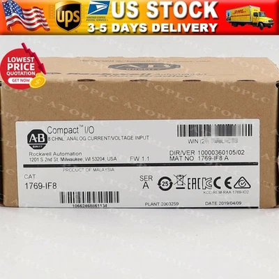New Factory Sealed AB 1769-IF8 / A CompactLogix 8 Pt Analog Input Module 1769IF8 - Image 1 of 2