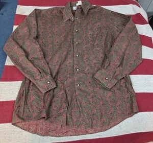 Camisa Valentino Uomo Vintage Abotonada Talla M Estampado Cachemira Informal Algodón - Imagen 1 de 5