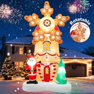Firstness 8FT Gonfiabile Decorazione Esterno Blow Up Albero di Natale Mulino a Vento Spin  - Foto 1 di 11