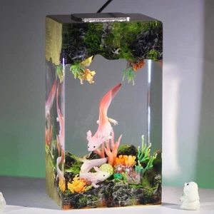 Mexican Salamander Resin Lamp Baby Fish Night Light Unique Resin Xmas Gift - Picture 1 of 10