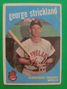 1959 Topps GEORGE STRICKLAND #207 Cleveland Indians VG Light Wear, Small Crease - Picture 1 of 3