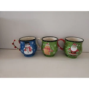Temptations By Tara Winter Whimsy Set Of 3 Christmas Mugs 14 Oz New - Picture 1 of 4