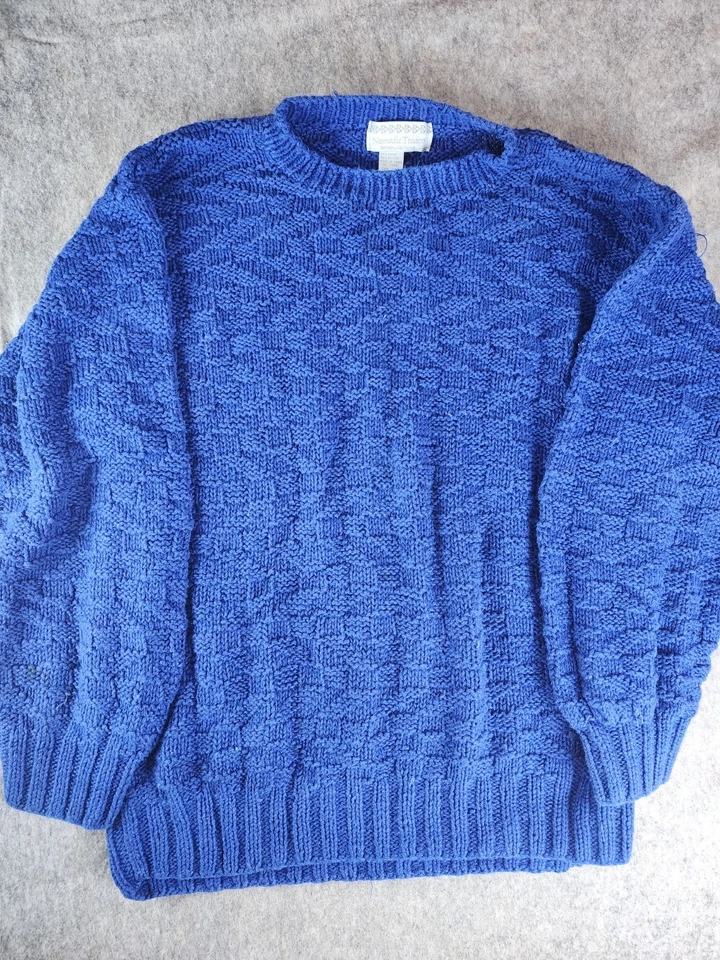 Vintage Nomadic Traders 3D Blue Crew Neck Pullover Sweater Adult Large - Image 1 of 4