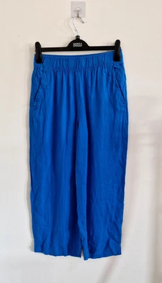 Tahari Linen Trousers Size Small Blue Elasticated Royal Ankle Pull On Womens  - Image 1 of 4