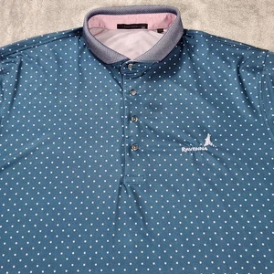 Greyson Polo Shirt Mens 2XL Blue Wolf Logo All Over Print Golf Performance - Picture 1 of 15