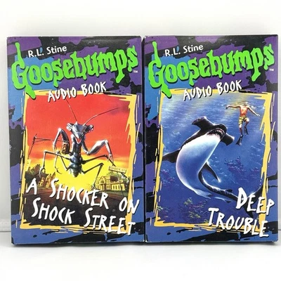 2 Goosebumps R.L. Stine Audio Book Cassettes, Deep Trouble, Shocker Shock Street - Image 1 of 4