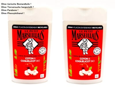 Duschgel Mohn Baumwollmilch Le Petit Marseillais 2x250ml Mohnblumen Duschcreme